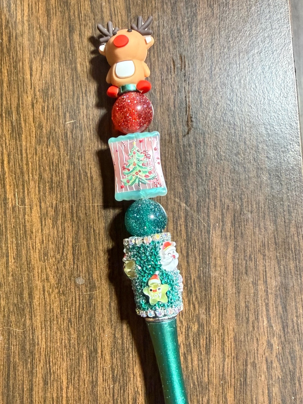 Holiday Reindeer Beaded Pen
